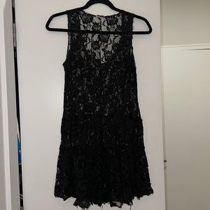 Free People Black Lace Sleeveless Coverup Dress Size Small